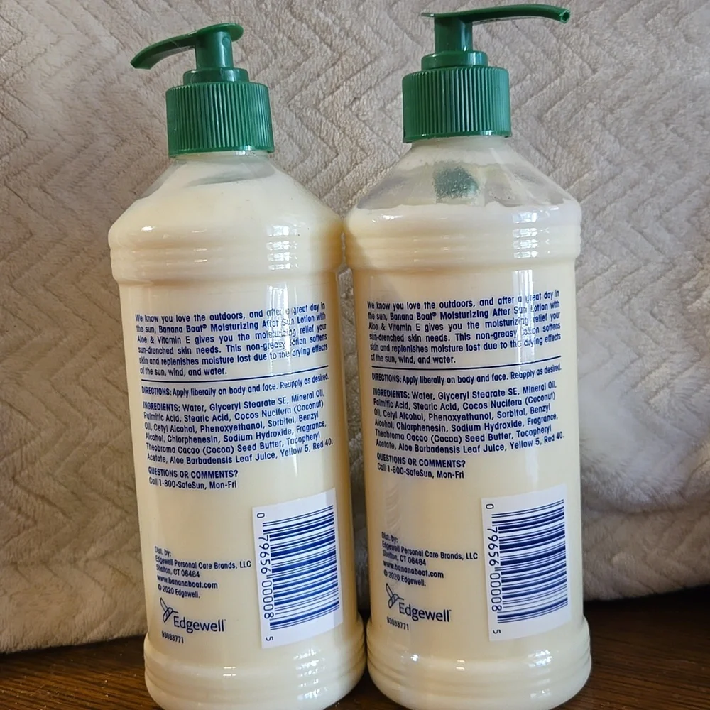 2 Banana Republic Moisturizing After Sun Lotion - Green and Cream Bottles